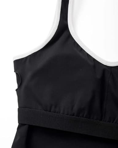 SUUKSESS Women Sweetheart Neckline Longline Sports Bra Padded Basic Workout Crop Tank Top (Jet Black, M) - Image 6