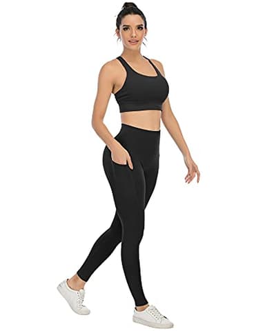 YOUNGCHARM 4 Pack Leggings with Pockets for Women,High Waist Tummy Control Workout Yoga Pants 4Black-XXL - Image 5