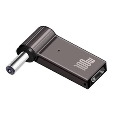 JASHALO Female USB C to DC 5.5mm x 2.1mm Male Converter for Laptop, 20V USB Type C Input to DC5521 Power Converter up to 100W, Work with PD Charger/PD Power Bank and c to c Cable 90 Degree - Image 1