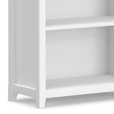 SIMPLIHOME Amherst Bookcase - 70 inch Tall 5-Shelf Solid Wood Bookshelf in White, Transitional Storage for Living Room, Study Room or Office with Adjustable Shelves and Tapered Legs - Image 9