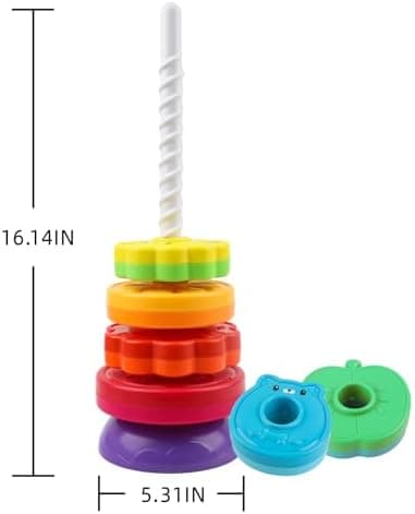 LBAIBB Spinning Stacking Toys,Spin Toy for Toddlers 1-3,Montessori Toys for 1 Year Old,Rainbow Spin Tower,Autism Sensory Learning Toy,Suitable for Gifts for Boys and Girls - Image 4