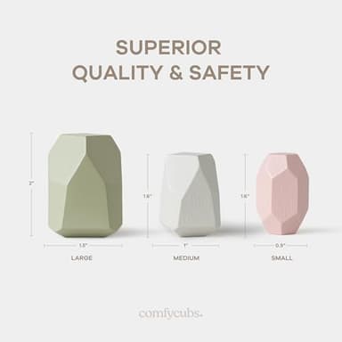 Comfy Cubs Stacking Rocks 36 Pieces, 36 Months+, Educational Toddler Stacking Blocks, Promotes Imagination, Balance & Fine Motor Skills - Wooden Rocks Sensory Toys Gift for Kid, Neutral Pack - Image 6