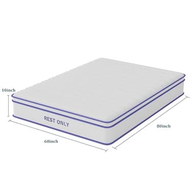King Size Mattress 10 Inch, Rest Only King Mattress in a Box, Memory Foam & Individually Wrapped Coils Pocket Spring for Motion Isolation and Pressure Relief, Medium Firm - Image 2