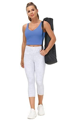 Women’s Longline Sports Bra Wirefree Padded Medium Support Yoga Bras Gym Running Workout Tank Tops(Sea Blue, Medium) - Image 6