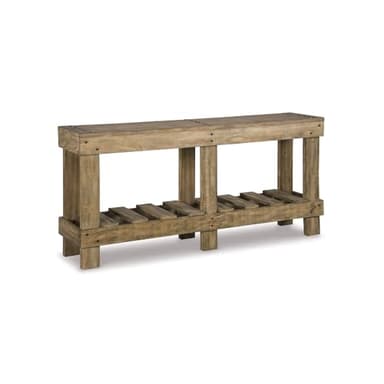 Signature Design by Ashley Susandeer Rustic Farmhouse Console Sofa Table, Brown - Image 1