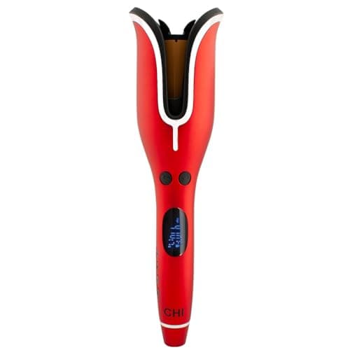 CHI Spin N Curl, Curling Iron For Healthy & Shiny Effortless Curls & Waves, Provides Preset Temperature Settings For Each Hair Texture, Ruby Red - Image 1