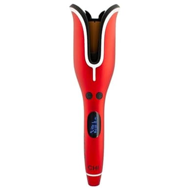 CHI Spin N Curl, Curling Iron For Healthy & Shiny Effortless Curls & Waves, Provides Preset Temperature Settings For Each Hair Texture, Ruby Red - Image 1