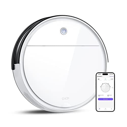 OKP Robot Vacuum Cleaner 2500Pa, 120 Min Runtime, Robotic Vacuum Cleaner with Schedule, WiFi/App/Alexa, Self-Charging, Slim Design, Quiet, Perfect for Hard Floors, Pet Hair, Carpets, K5 - Image 1