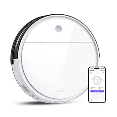 OKP Robot Vacuum Cleaner 2500Pa, 120 Min Runtime, Robotic Vacuum Cleaner with Schedule, WiFi/App/Alexa, Self-Charging, Slim Design, Quiet, Perfect for Hard Floors, Pet Hair, Carpets, K5 - Image 1