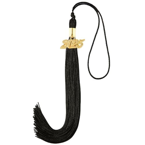 2025 Tassel Graduation, Graduation Tassel 2025 with 2025 Year Charm, 9" Size, Premium Silk Thread & Metal Charm, Commemorative Keepsake for Class of 2025 (Black) - Image 1