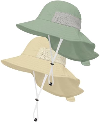 Toddler Baby Sun Hat Kids Summer UPF 50+ for Boys Girls Adjustable Beach Hats with Bucket Wide Brim Age 1-7 Years - Image 1