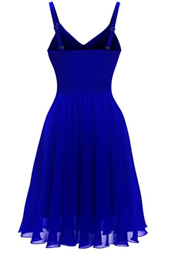 Ellames Women's 2025 Summer Dress Spaghetti Strap Cocktail Swing Beach Dresses V Neck Sundress Royal-Blue 2XL - Image 2
