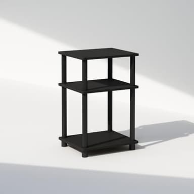 Furinno Just 3-Tier Turn-N-Tube Open Storage Nightstand, 1-Pack, Plastic Poles, Americano/Black - Image 5