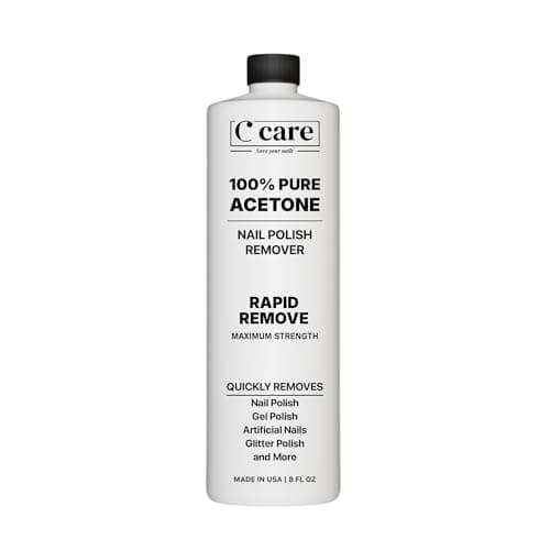 100% Pure Acetone Nail Polish Remover | Professional Quality | Easy To Use | Rapidly Removes Natural, Gel, Acrylic, and Glitter Nails | 8 Fl oz - Image 1