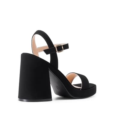 DREAM PAIRS Heels for Women Block Chunky Platform High Heels Open Toe GISELLE Fashion Wedding Party Evening Prom Dance Ankle Strap Dress Pump Sandals Shoes,Size 6,Black-Nubuck - Image 3