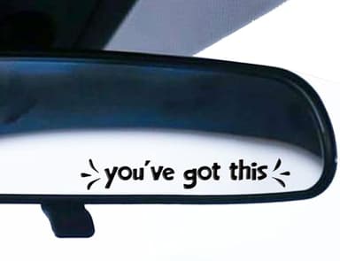 2 x You've Got This Car Rearview Mirror Decal, Vinyl Car Mirror Sticker, Non-Fading Car Decals, Inspirational Car Décor, Motivational Vinyl Decal, Bumper Sticker for Wall, Window, Vehicle (Black) - Image 2