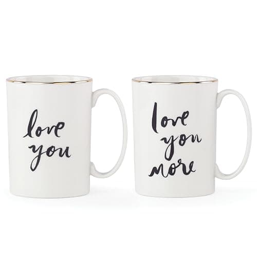 Kate Spade New York Bridal Party Love You More Mugs, 1.45 LB, White - Image 1