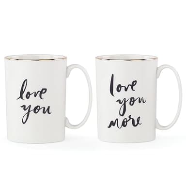Kate Spade New York Bridal Party Love You More Mugs, 1.45 LB, White - Image 1