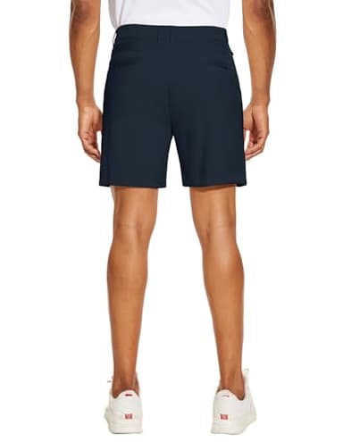 PULI Mens Golf Shorts 7 Inch Inseam Business Dress Casual Stretch Work Hiking Quick Dry Lightweight with Pockets Navy 34 - Image 3
