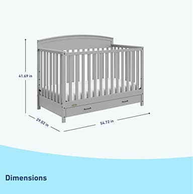 Graco Benton 5-in-1 Convertible Crib with Drawer (Pebble Gray) -Converts from Baby Crib to Toddler Bed, Daybed and Full-Size Bed,Fits Standard Full-Size Crib Mattress, Adjustable Mattress Support Base - Image 8