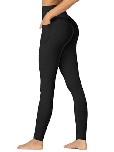 Sunzel Invisible Butt Scrunch Workout Leggings with Pockets for Women, No Front Seam Booty Gym Yoga Pants with Tummy Control 28" Black Medium - Image 1