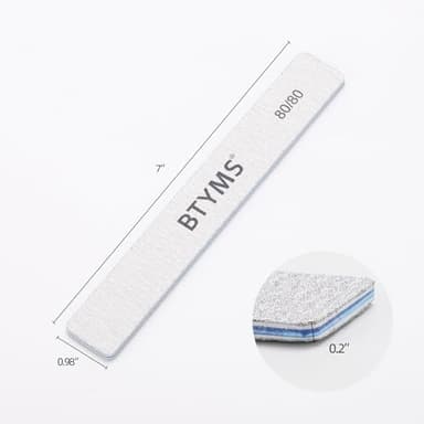 50 Count Rectangle Nail Files for Acrylic Nails, 80 Grit Coarse Nail File Reusable Emery Boards Manicure Tools - Image 2