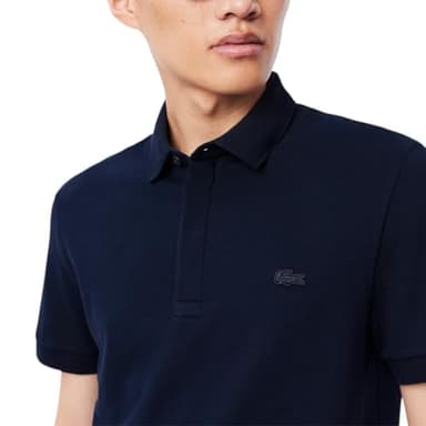 Lacoste Mens Short Sleeve Paris Polo, Navy Blue, Medium - Image 2