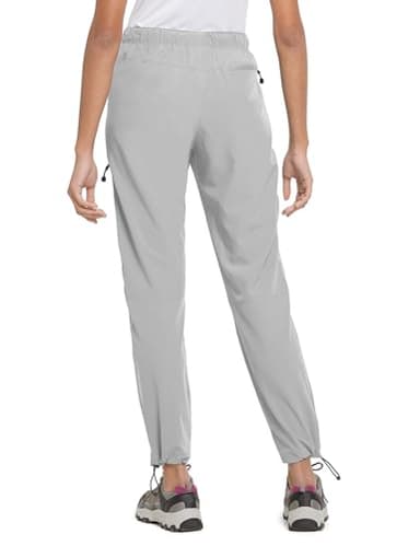 baleaf Women's Hiking Pants Quick Dry Water Resistant Lightweight Joggers Pant for All Seasons Elastic Waist Glacier Gray Size M - Image 3