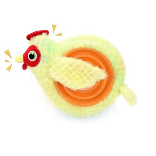 CHIWAVA 2-in-1 Dog Interactive Squeaky Plush Toy Chicken with Slow Feeder Bowl for Small Medium Dogs 9.8 Inch - Image 1