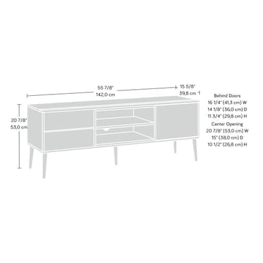 Sauder Ambleside Modern TV Credenza, L: 55.91" x W: 15.67" x H: 20.87", Serene Walnut - Image 3
