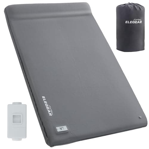 Elegear Self Inflating Sleeping Pad, Built-in Electric Pump 3.1" Ultra-Thick Memory Foam Camping Mattress Pad with Pillow Double Sleeping Pad for Camping R-Value 9.5 Foam Camp Pad for Car/Traveling - Image 1