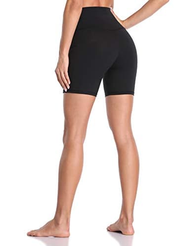 Colorfulkoala Women's High Waisted Biker Shorts with Pockets 6" Inseam Workout & Yoga Tights (S, Black) - Image 4