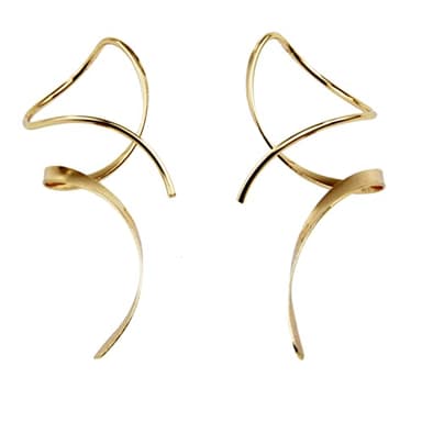 Earrings for Women Spiral threader earrings 14K gold earrings hand bent dangle earrings for women,suitable for gift giving, perfect for your birthday party, Christmas, gift giving. - Image 1