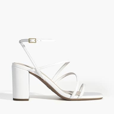 DREAM PAIRS Women's Heels Chunky Block Strappy Square Open Toe Ankle Buckle Heeled Sandals Wedding Party Dress Shoes Indie,Size 7,White,SDHS2428W - Image 2