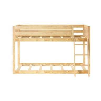 Max & Lily Fundamental Twin Low Bunk Bed, Kids Solid Wood Modern Bed Frame with Strong Wooden Slats, Non-Toxic Finishes, High Weight Capacity, Natural - Image 7