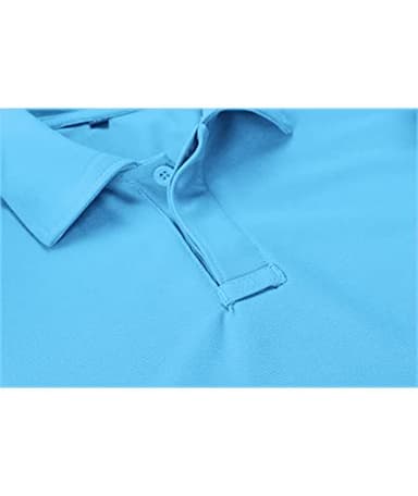 ZITY Mens Polo Shirt Short Sleeve Sports Tactical T-Shirt Athletic Golf Polos Daily Casual Stylish Collared Shirts for Men SkyBlue Large - Image 5