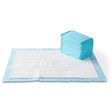 Amazon Basics X-Large Absorbent Puppy Pads, Leak-Proof, Quick-Dry, 28 x 34 Inches, Pack of 50, Blue & White - Image 1