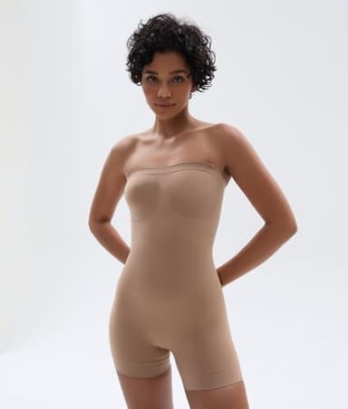 SHAPERX Strapless Shortie Bodysuit for Women Tummy Control Shapewear Seamless Sculpt Body Shaper with Removable Straps,SZ5217-Sienna-L/XL - Image 7