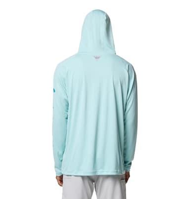 Columbia Mens PFG Terminal Tackle Long Sleeve Fishing Hoodie, Spray/Blue Echo Logo, Medium - Image 2