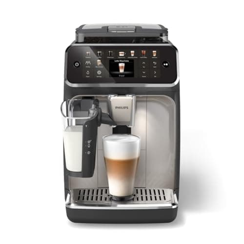 PHILIPS 5500 Series Fully Automatic Espresso Machine - LatteGo Milk System, Integrated Grinder, 20 Hot & Iced Coffee Pre-Sets, Quick Start, SilentBrew, 15-Bar Pressure, Black Chrome (EP5544/94) - Image 1