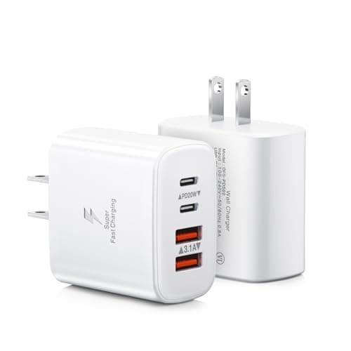 USB C Charger Block, 2-Pack 40W 4-Port USB C Wall Charger Fast Charging Dual Port PD Power Adapter+QC Double Wall Plug Multiport Type C Brick Chargers for iPhone 16 15 14 13 12 11 Pro Max XS,Samsung - Image 1