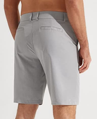 Libin Men's Golf Shorts 9" Casual Flat Front Hybrid Shorts Work Dress Chino Short Lightweight Quick Dry Water Resistant with Pockets, Light Grey, Size 33 - Image 2