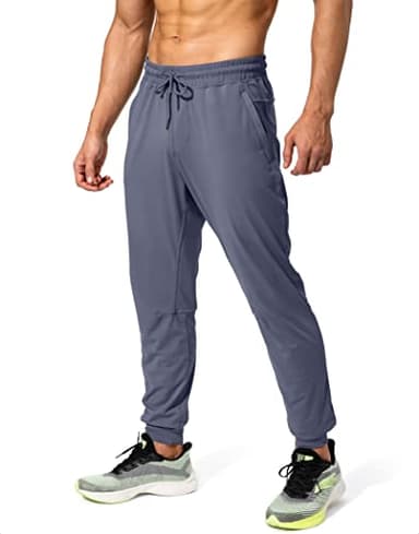 G Gradual Men's Sweatpants with Zipper Pockets Athletic Pants Traning Track Pants Joggers for Men Soccer, Running, Workout (Dusty Blue, Large) - Image 2