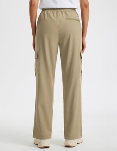 Libin Women's Cargo Hiking Pants 27" Summer Lightweight Casual Work Pants Athletic Workout Track Active Joggers Quick Dry Travel Safari Outdoor Trousers, Dark Khaki L - Image 2