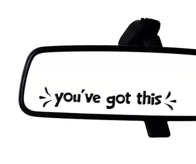 2 x You've Got This Car Rearview Mirror Decal, Vinyl Car Mirror Sticker, Non-Fading Car Decals, Inspirational Car Décor, Motivational Vinyl Decal, Bumper Sticker for Wall, Window, Vehicle (Black) - Image 1
