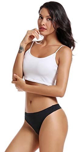 voenxe Seamless Women Underwear Thongs,No Show Ladies Thong,Invisible No Line Breathable Comfortable Panties Undies,Womens No Seam Soft Wide Gusset Tanga,Legging Underpants for Woman 5-Pack - Image 6