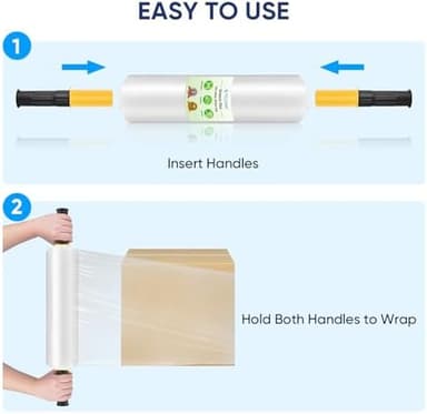 TICONN Stretch Wrap Stretch Film Roll, 1000ft Industrial Strength 15 inch Wide Clear Plastic Wrap with Handles for Pallet Wrapping Shipping Moving - Image 7