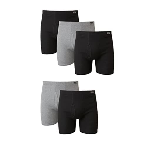 Hanes Men's Comfort Soft Boxer Briefs, X-Large, Black and Gray, 5-Pack - Image 1