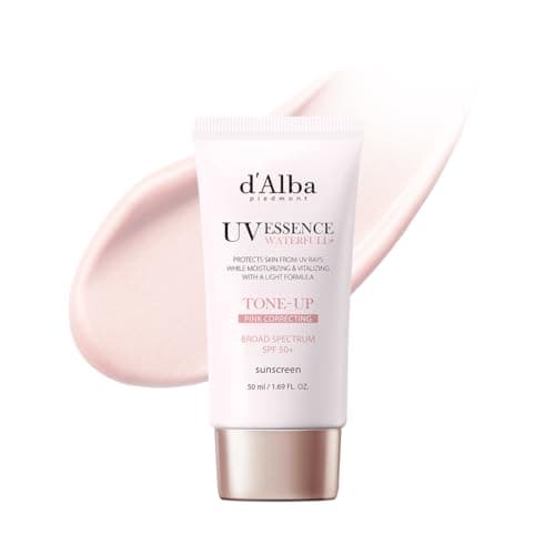 d'alba Piedmont Waterfull Tone-Up Sunscreen Serum BROAD SPECTRUM SPF 50 + Korean Sunscreen for Face, All Skin Tones, Sweat Proof Formula (1.69 fl.oz.) - Image 1