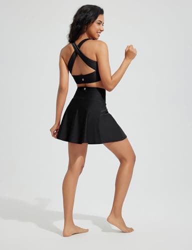 baleaf Women's Swim Skirt with Boxer Liner High Waisted Tummy Control Modest Tankini Swimsuits 2025 Zipper Pocket Skorts Bathing Suit Flowy Swimming Bottoms Black L - Image 6